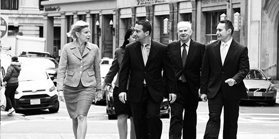 group of lawyers walking together