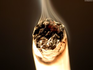 burning cigarette