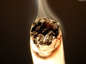 burning cigarette