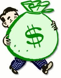 man carrying money bag