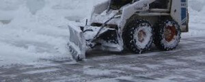 snowy parking lot